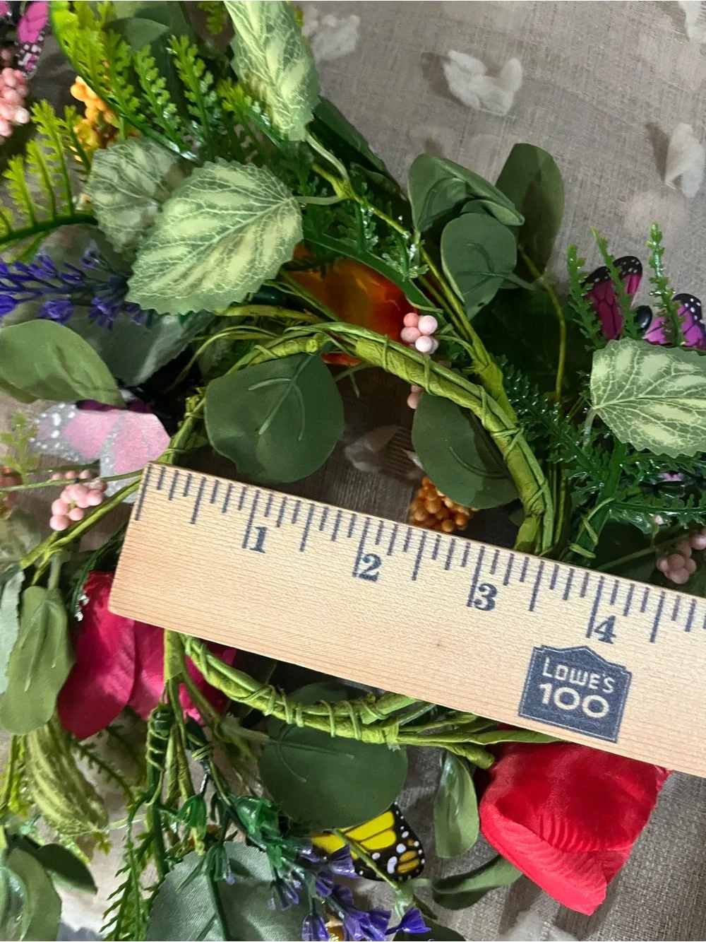 Set of Two Mini Colorful Floral Butterfly Wreaths